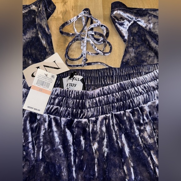 Nina Parker X Macys Plus Size Velvet Wide Leg Pants Ice Lavender Size 2X NWT - Picture 9 of 9